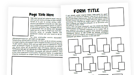 Wireframe yearbook template