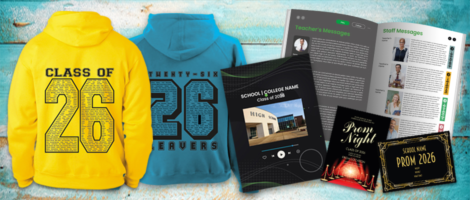 School leavers yearbooks and hoodies combo offer
