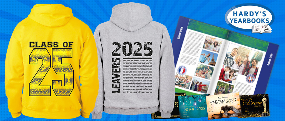 School leavers hoodies and yearbooks combo offer